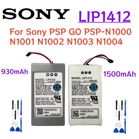 LIP1412 3.7V 1500mAh 930mAh Battery for Sony PSP GO PSP-N1000 N1001 N1002 N1003 N1004 LIP1412+Free T