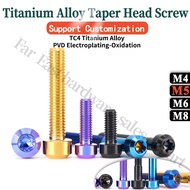 Tc4 Titanium Alloy Cone Head Torx Screw Round Head Chamfer Screw Taper Head Screw Positive Titanium 