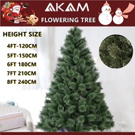 AKAM XMAS flowering green Christmas tree 4FT/5FT/6FT/7FT/8FT Christmas decoration Christmas tree