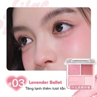 Bảng Phấn Má Hồng Bắt Sáng 4 Ô Tông Lì Đa Năng Judydoll Blush&Highlight Palette 9g