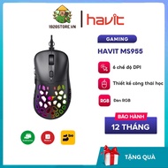 [Express Delivery] HAVIT MS955 RGB Wired Gaming Mouse, 6 DPI Modes, Ergonomic Design - Genuine 12T