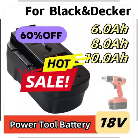 For Black&Decker 18V 6000/8000/10000MAH Rechargeable Tools Battery Hpb18 Fs180 A1718 A18NH BD18PSK E