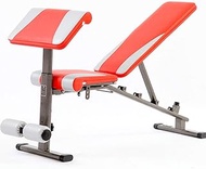 Home Office Adjustable Weight Bench Home Training Gym Sit Up Bench Flat/Incline/Decline Multi-Purpose Bench for Full Body Workout 660 Lbs Capacity (Color : Red)