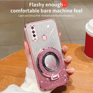 For Vivo Y17 Y 17 Vivo 1902 Case Soft Silicone Plating Bling TPU Phone Case Back Cover Magnetic Holder