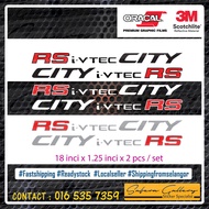 STICKER KERETA honda city I-VTEC RS HONDA city side door sticker Honda Civic City vtec Turbo