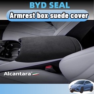 Byd seal Alcantara suede Wrap Armrest Box Cover Panel Trim Car Interior Accessories