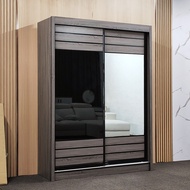 Kampungku 5x7 FT Sliding Door Wardrobe / Almari Baju (White / Grey / Marble)