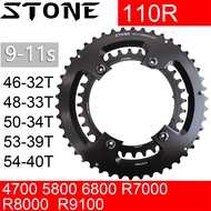 Stone 110bcd Double Chainring for Shimano 105 R7000 R8000 R9100 4700 5800 9000 Road Bike Round 52 36
