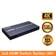 2x8 HDMI 4K Switch Splitter 4K