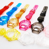Transparent Watch Strap+Case for Casioak Watch DW-6900 DW-6600 DW-6930 DW-3230 Silicone Band for Gsh