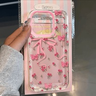 MAWAR MERAH Softcase Red rose ribbon cute girl style OPPO clear pattern Transparent Anti-slip origin