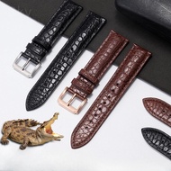 Crocodile Skin Watch Strap Genuine Leather Men Women Needle Butterfly Buckle for Mido Longines Famou