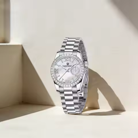 PAGANI DESIGN Minimalist Elegance Ladies Quartz Watch Stainless Steel Diamond Bezel Sapphire Crystal