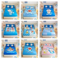 1 PC 100% Cotton DORAEMON Print Bedsheet For Childs High Elastic Rubber Bed Cover/Fitted Sheet Pillowcase Single Queen King Size