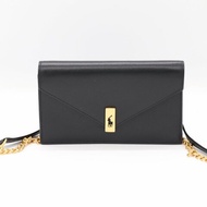 Polo Ralph Lauren 黑色 牛皮革 鏈條包 斜挎包 手拿包