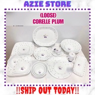 HOT! (LOOSE) CORELLE PLUM DINNER SET (DINNER/LUNCHEON/BREAD/OVAL PLATE) CUP SAUCER/ RICE NOODLE BOWL