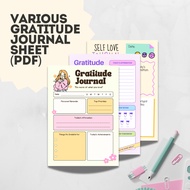 Various Printable Gratitude Journal Sheet (PDF Download)