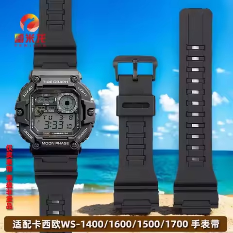 For Casio WS-1400 WS-1600 WS-1500 WS-1700 Sports silicone watch strap Waterproof, breathable, soft C