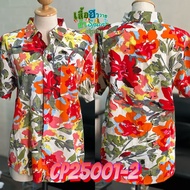 เสื้อฮาวาย เสื้อสงกรานต์ เนื้อผ้าสปันผสมโพลีเอสเตอร์ M-2XL เสื้อฮาวายผู้หญิง เสื้อฮาวายผู้ชาย เสื้อผ