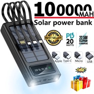 Solar powerbank 100000mah original 100000mAh powerbank original with build in cord Solar Charger 2 U