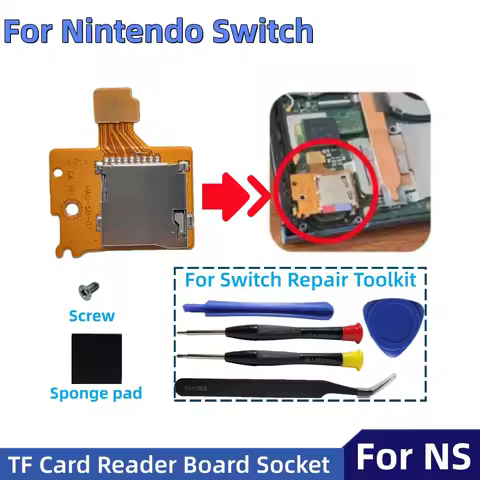 SD Compatible For Nintendo Switch Card Slot For TF Card Reader Board Socket Replacement For Console