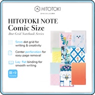 King Jim HITOTOKI NOTE Comic Size Dot Grid Notebook – Refillable 99 Page Lay Flat Journal, PVC Cover