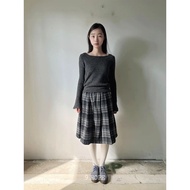 Codibook|Korea Korea kim9hope Hertz Mid-Length Pleated A-Line Wool Half Skirt Umbrella Women's Cloth