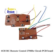 6CH 2.4G Remote Control 27MHz Circuit PCB Transmitter Receiver Board for RC Car Toys