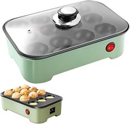 Portable Takoyaki Maker, 12 Hole Electric Takoyaki Machine, Home Supplies Takoyaki Maker with Cover, Breakfast Machine for Kitchen, for Making Pancake Balls, Puffs, Takoyaki Green