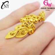 GW Jewellery Fashion Accessories Emas 916 Gold Bangkok Women's Rings Gold-plated Bridal Peacock Open Ring