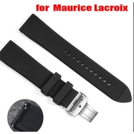 14-24mm Maurice Lacroix Quick Release Strap - Luxury Waterproof Silicone Band with Flat End Butterfl