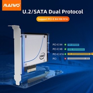 MAIWO 2.5 inch U.2 Adapter Card PCI-E3.0X4 to U.2/SATA 4000MB/S SFF-8639 dual protocol U.2 SATA disk
