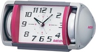 Seiko NR447P Alarm Clock, Analog, Loud Volume, Bell Sound, Pixis RAIDEN, Silver Metallic, Partial Pink Metallic, 3.7 x 7.0 x 4.3 inches (94 x 178 x 109 mm)