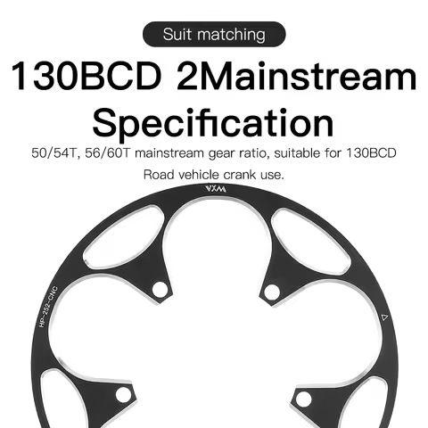 130BCD 50T-54T 56T-60T Road Bicycle Crank Set Aluminum Alloy Protective Plate Single Disc Sprocket G