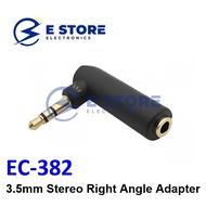 3.5mm Stereo / TRS Right Angle Male to Female Adapter - EC-382