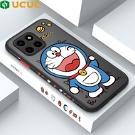 UCUC Phone Casing Case For Honor X8 5G OPPO A16S VIVO Y15C Casing oppoa16s Cute Cartoon Doraemon Pattern Design Phone Case Lovely Cat Side Edge Pattern Frosted Transparent Hard Casing Boys Girls Shockproof Camera Protect Case Cover