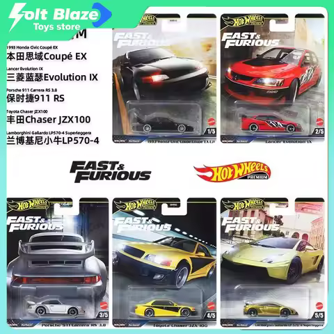 Hot Wheels 2025 Premium Fast&furious Series Car Model Alloy Honda Civic Porche 911rs Tpypta Chaser S