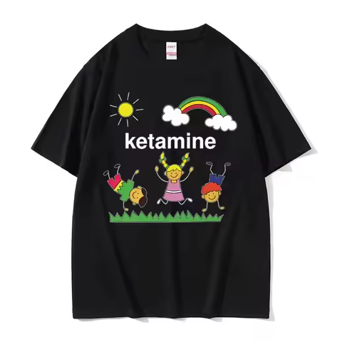 Ketamine Dancing Kids Dank Funny Meme T-shirt Men Women Fashion Casual Humor T-shirts Male Summer Co