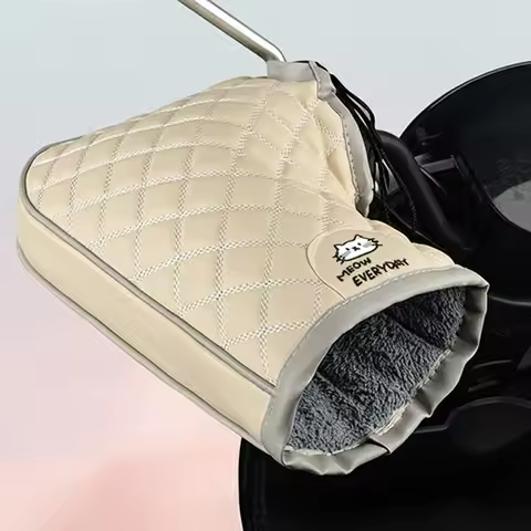 Winter Fleece Motorcycle Handlebar Covers Windproof Waterproof Warmer Hand Protector for E-Bike Scoo