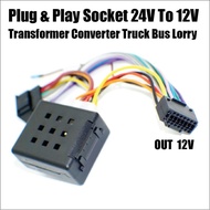 Plug & Play Converter 24V to 12V> [AL-24V] Transformer Converter Track / Bus / Lorry