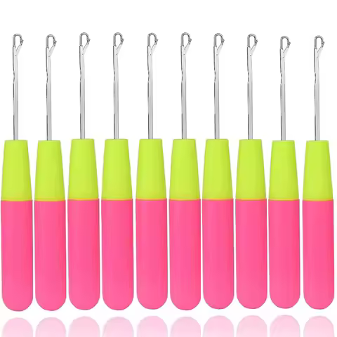 Crochet Hook Plastic Crochet Hook Needle For Hair Weaving Hook Needles 2/10 Pcs Dreadlock Knit Hair 