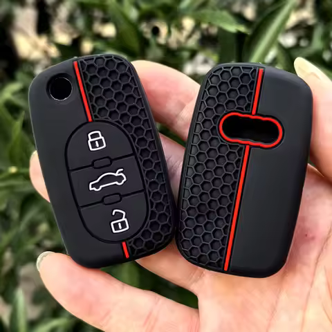 Positive review style silicone key case for audi a1 a4 b6 a6 c5 tt 8N car key cover 3 button key hol
