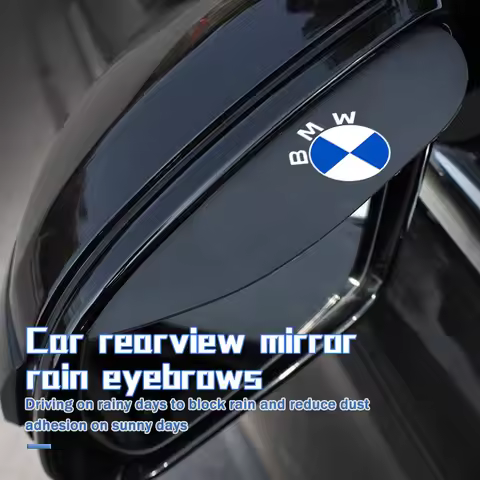 2PCS Car Rearview Mirror Sticker Rain Eyebrow Protector Cover For BMW Performance X1 M3 M6 F01 F02 E