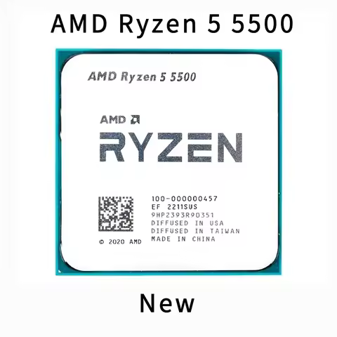 New Ryzen 5 5500 R5 5500 3.6GHz 6-Core 12-Thread CPU Processor 7NM L3=16M DDR4 Socket AM4 CPU No Fan