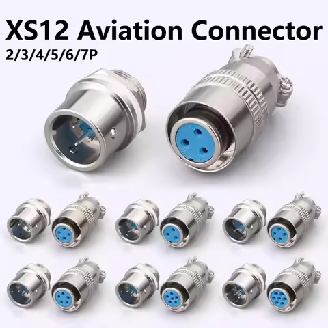 5/20/100PCS XS12J2Y XS12-2.3.4.5.6.7.8 Pins Aviation Connector Push-Pull Circular Plug Quick Cable c