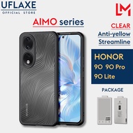 UFLAXE AIMO Shockproof Hard Case for Honor 90 / Honor 90 Pro / Honor 90 Lite 5G Matte Clear Translucent Case Durable Full Protection Back Cover anti-slip anti-yellow Protective Casing