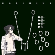 Anime Horimiya Miyamura Izumi Earrings Lip Stud Titanium Steel Cosplay Earrings Prop Accessories Set