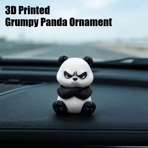 Funny 3D Printed Grumpy Panda Car Dashboard Ornament Unique Vehicle Styling Car Interior Decoration 