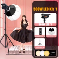 36cm Ring Light ชุดไฟต่อเนื่องพร้อมขาตั้ง 500W ไฟไลฟ์สด ไฟ LED Soft for Cellphone Live Stream & Phot