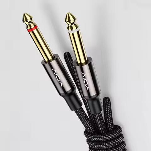 3.5 To Dual 6.35 1/4 Audio Splitter Cable Hifi Sound Plug&play Stable Signal Rohs For Amp Mixer Spea
